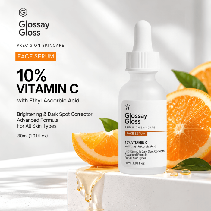10% Vitamin C Face Serum with Ethyl Ascorbic Acid, Hyaluronic Acid & Antioxidants